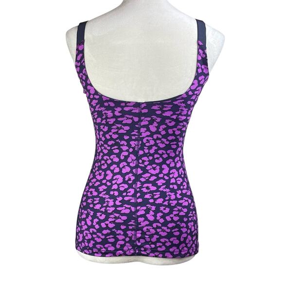 Lululemon Barre None Purple Cheetah Print Built-in Bra Straps Workout Tank Top - Picture 2 of 10